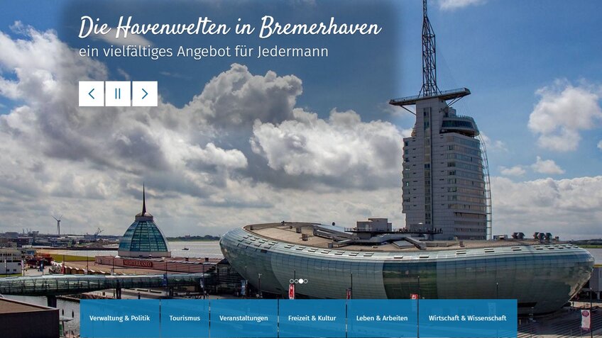 Screenshot der Website bremerhaven.de