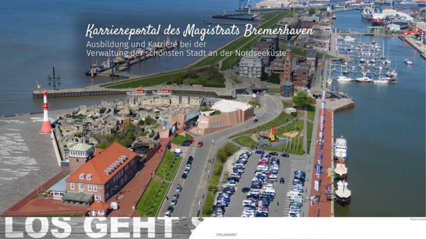 Screenhot des Karriereportals Bremerhaven